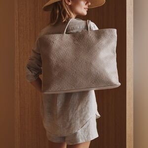 Italian Leather Handwoven Tote